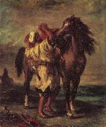 Eugene Delacroix, Moroccan in the Sattein of its horse